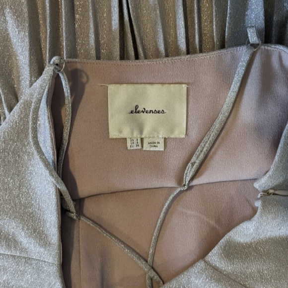 ELEVENSES ANTHRO PLETED SILVER DRESS - Picture 3 of 6